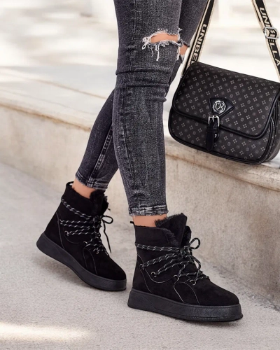 Женские зимние ботинки на шнуровке Royalfashion Mommer