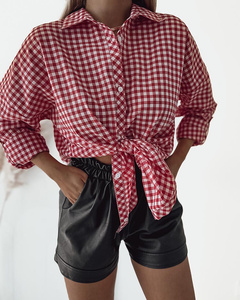 Royalfashion Women's Long Checked Shirt