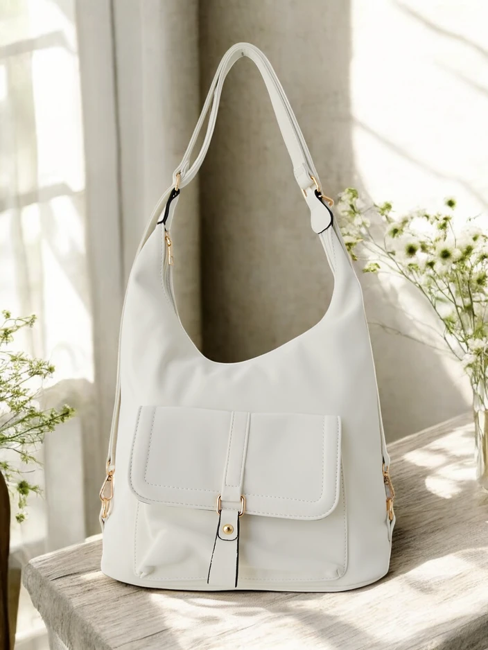 Royalfashion Sieviešu soma, izgatavota no matēta ekomateriāla ar kabatu priekšpusē