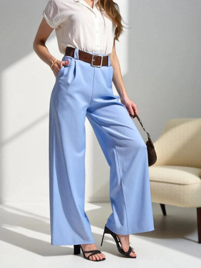 Royalfashion Wide women’s trousers with a belt