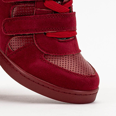 Maroon girls' sneakers on a covered anchor Janomi - Footwear