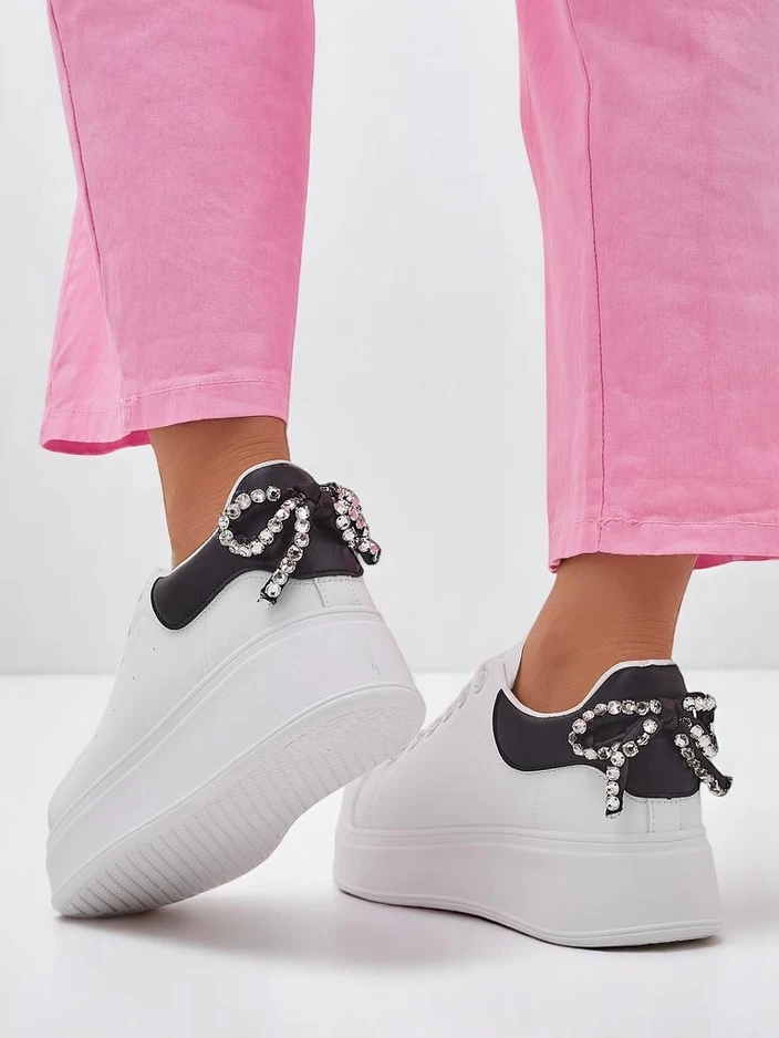 Royalfashion Женские спортивные платформенные кроссовки с бантиком