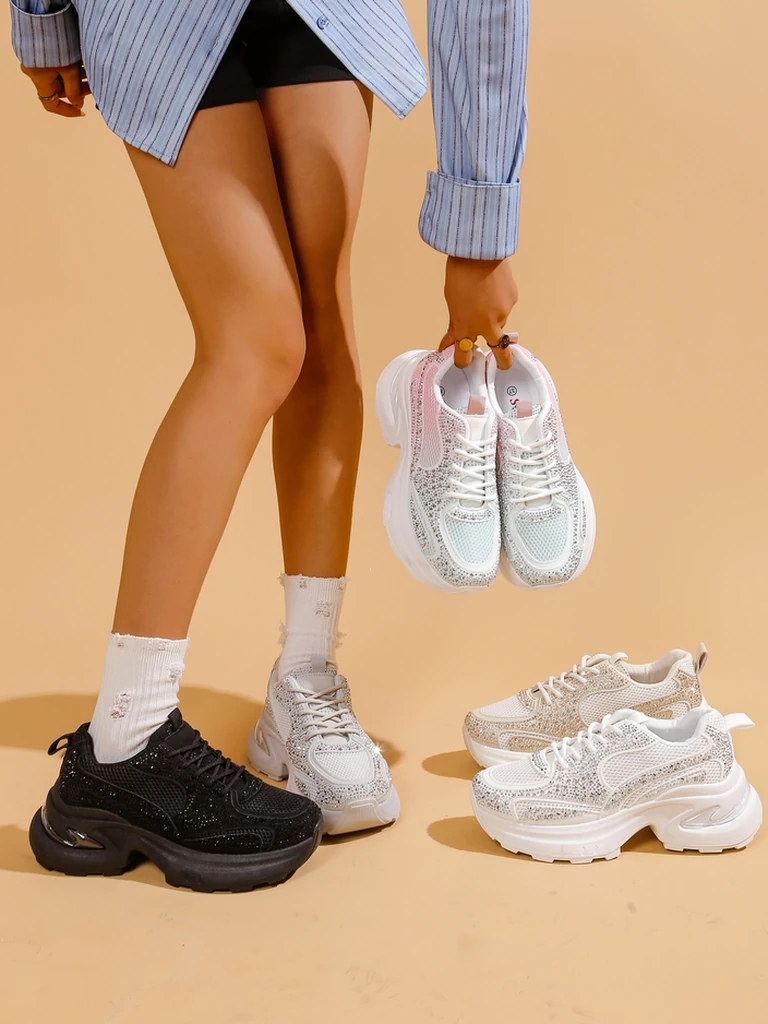 Royalfashion Sieviešu Sporta Čības ar Rhinestones Bloss