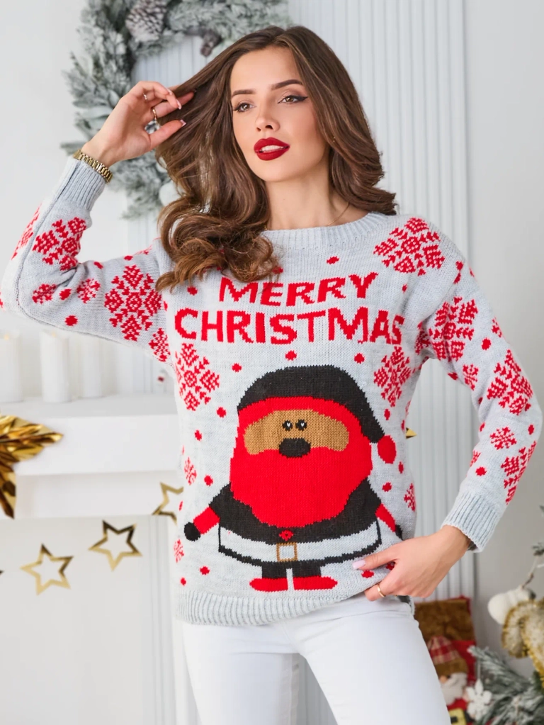 Royalfashion Women's Christmas sweater with Santa Claus