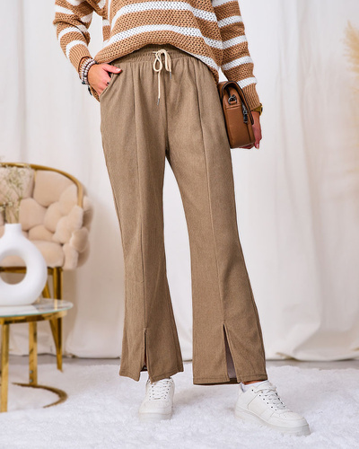 Royalfashion Khaki corduroy women's fabric pants