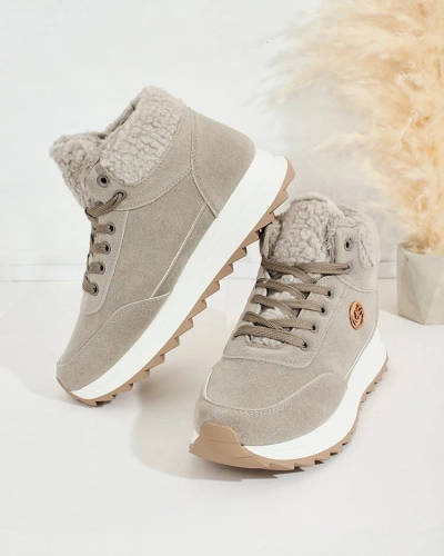 Royalfashion Women's Frozit Faux Fur Warmed Sneakers