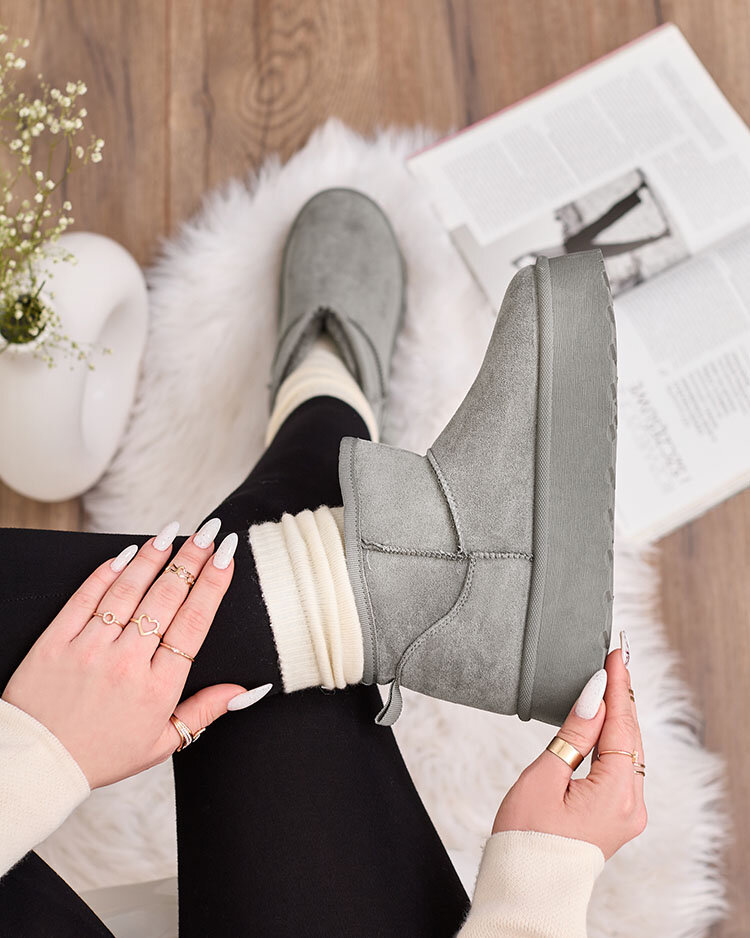 Royalfashion Серые женские сапоги на платформе Ersinella