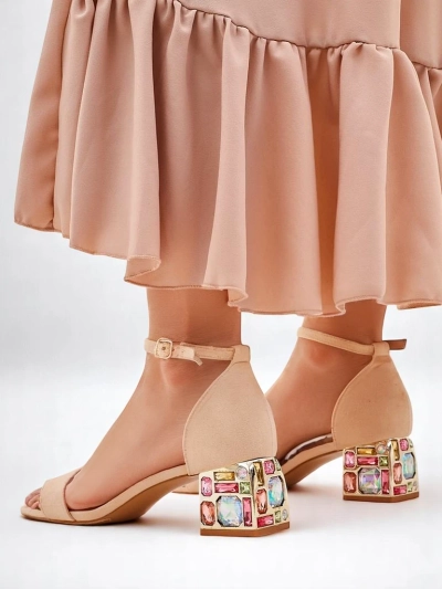 Royalfashion Sieviešu sandales ar dekoratīvu papēdi Ballou