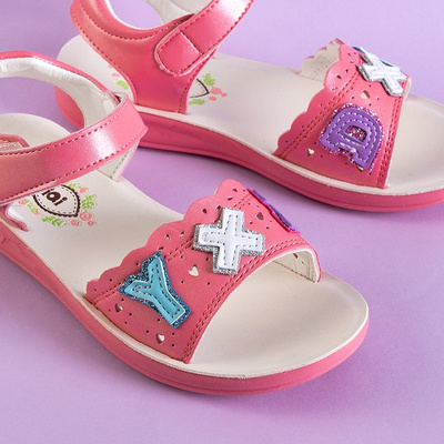 Pink children's Velcro sandals Yksa - Footwear