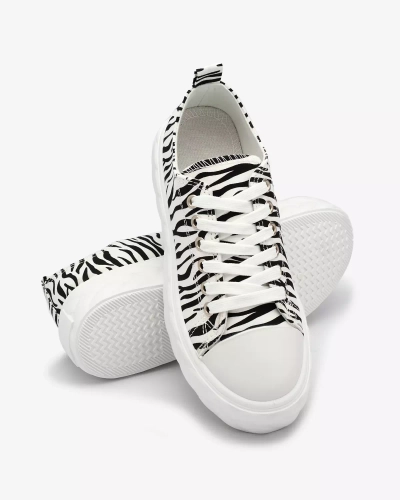 Royalfashion Black and white women's platform sneakers Atredika