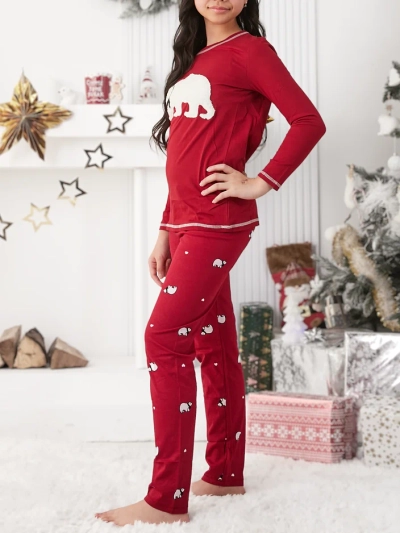 Royalfashion Ziemassvētku kokvilnas bērnu pidžamas ar polāro lāci