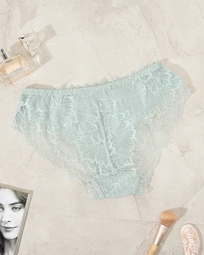 Royalfashion Green cotton lace panties for women