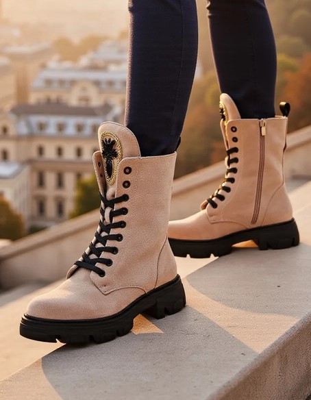 Royalfashion Eco-suede women's worker boots Moxox