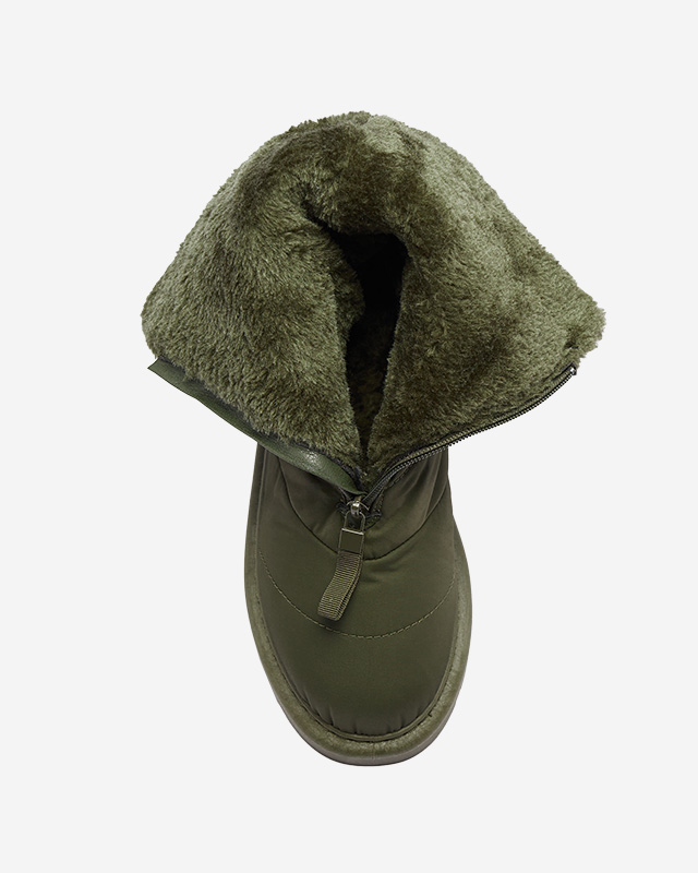 Темно-зеленые женские сапоги a'la snow boots Tirigga- Footwear