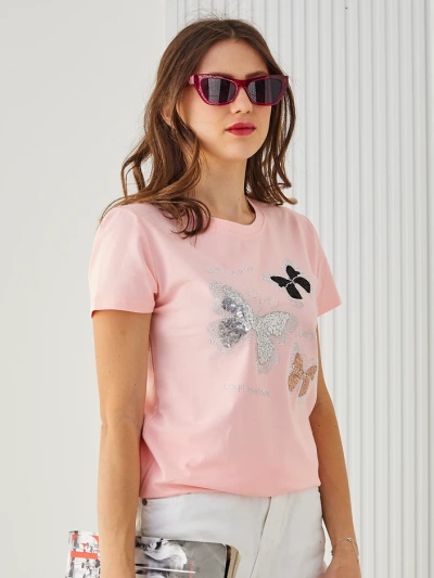 Royalfashion Women's cotton blouse with butterflies