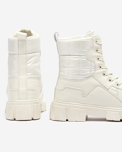 Calista Obuwie Damskie Modne Plaski Botki Kremowe