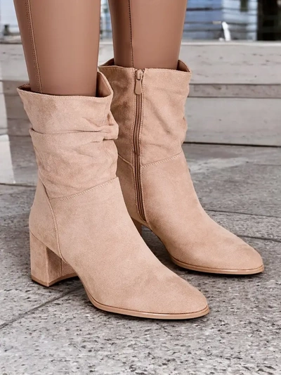 Royalfashion Eco-suede women's ankle boots on a block heel Korride