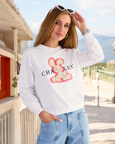 Royalfashion Women's Cotton Thin Print Sweatshirt