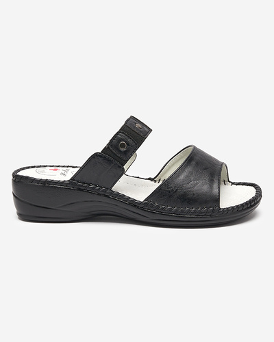 Black women's eco-leather sandals Skins - Footwear