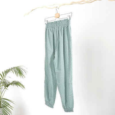 Women's green polka dot trousers PLUS SIZE - Clothing