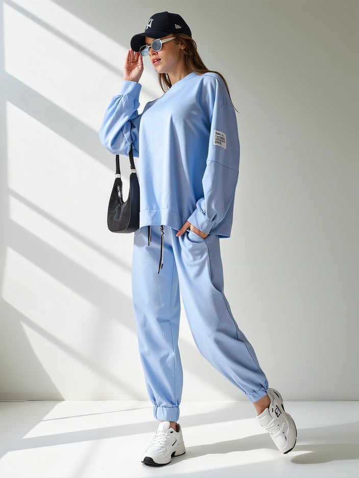 Женский хлопковый комплект Royalfashion с эластичными манжетами на ногах