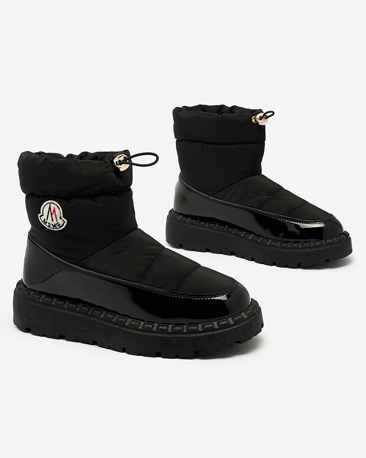 Royalfashion Women's slip-on snow boots in black color Ireda