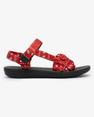 Royalfashion Red women's sandals with bow Oyall