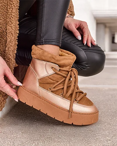 Royalfashion Sieviešu apavi ar mežģītēm sniega apavos Iniuc