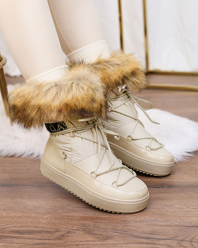 Royalfashion Бежевые ботинки-слипы a'la snow boots for women Gomllo