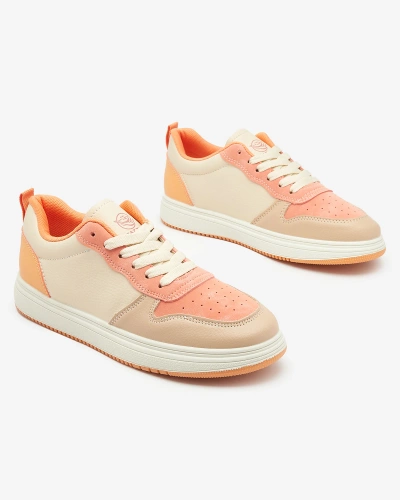 Royalfashion Beige and orange Colorburst Classics sports shoes