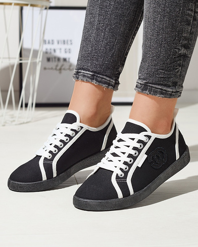 Black women's sneakers with Wefera patch -