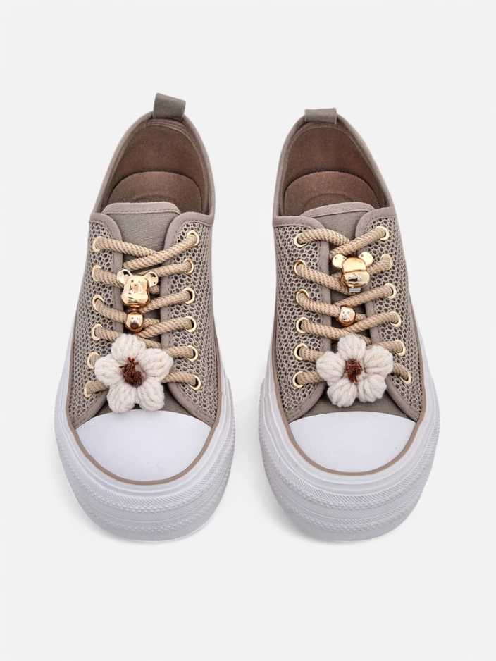 Royalfashion Women's lace-up sneakers with decorations Osdo