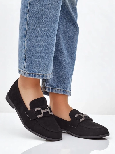 Royalfashion Элегантные женские лоферы с украшением из циркония Zante