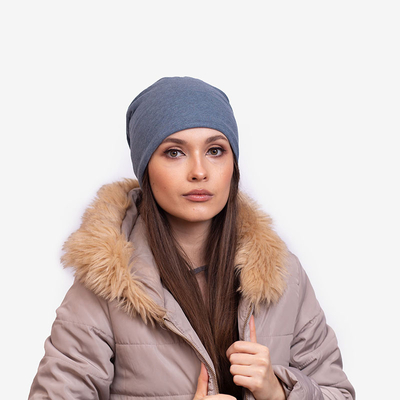 Women's blue beanie hat - Accessories