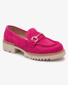 Fuchsia openwork women's moccasins with chain Imerila - Footwear