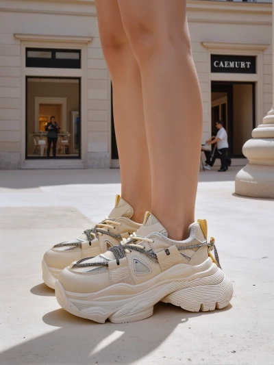 Royalfashion Women's Sneakers on a Thick Sole Reterri