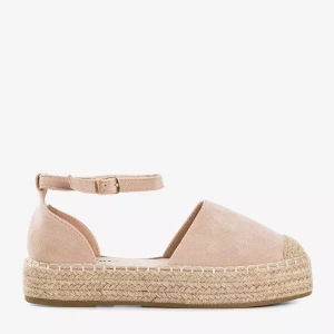 OUTLET Beige women's espadrilles on the Maritel platform - Shoes