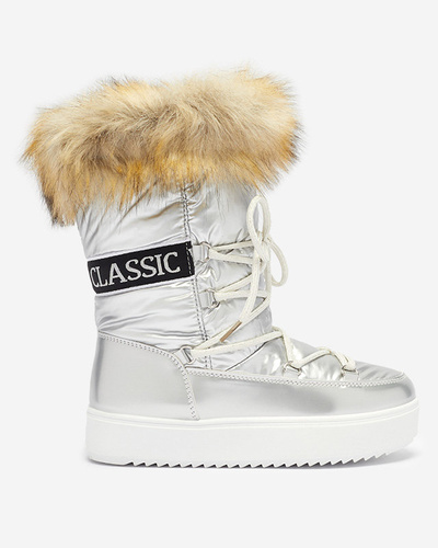 Women's silver lacquered snow boots Fursav - Footwear