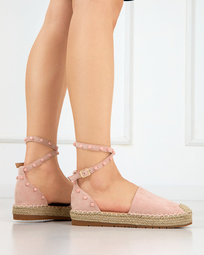 OUTLET Pink women's espadrilles with Lonesi jets - Footwear