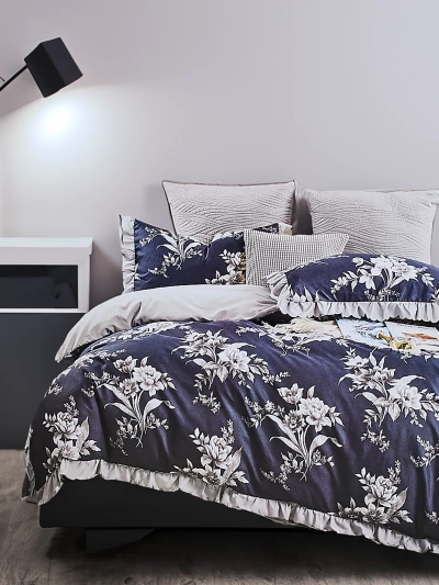 Комплект постельного белья Royalfashion с оборками 160x200 из 3 штук