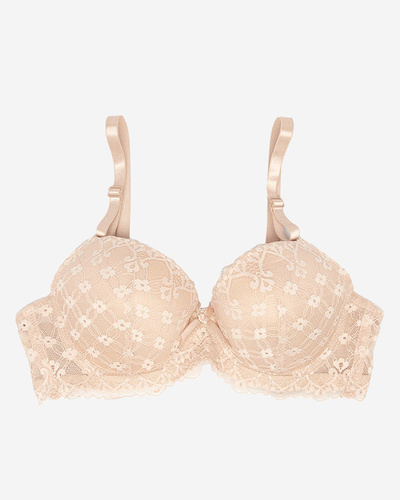 Women's bra with beige lace - Underwear