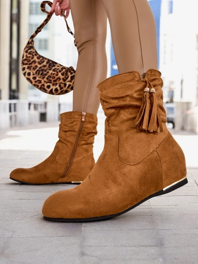 Royalfashion Eko - suede ankle boots on a covered wedge Lovely