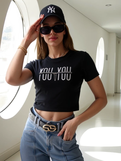 Royalfashion Women's Cotton Crop Top with the inscription