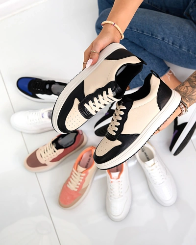 Royalfashion Beige and black Colorburst Classics sports shoes