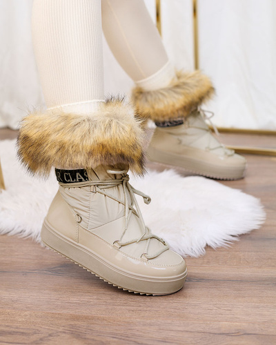 Royalfashion Бежевые ботинки-слипы a'la snow boots for women Gomllo