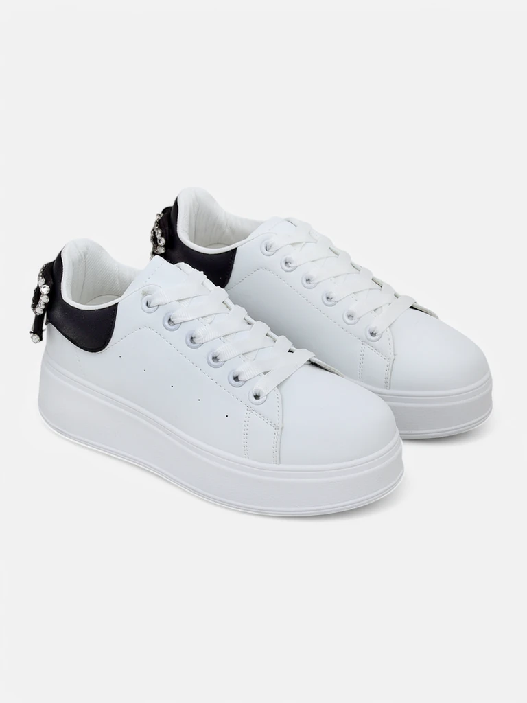 Royalfashion Women's sporty platform sneakers Ribbon Bow