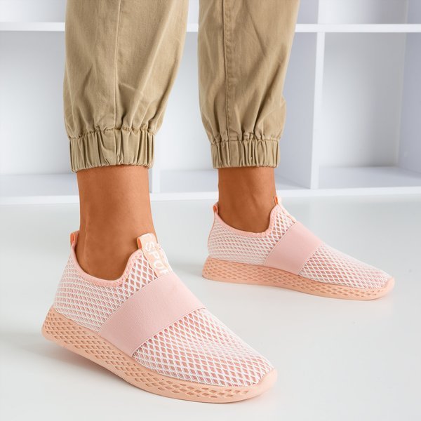 Pudrowe sportowe buty damskie typu slip - on Andalia - Obuwie