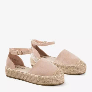 OUTLET Beige women's espadrilles on the Maritel platform - Shoes