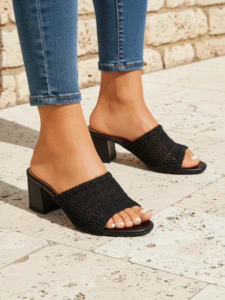 Royalfashion Women's Heeled Mules Sole Bloom