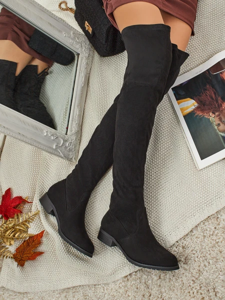 Kozaki damskie za kolano eko zamszowe Denvoria